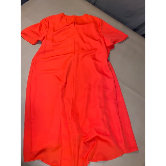 BCBGMAXAZRIA Red Draped Front Short Sleeve Dress Size Large - Picture 3 of 6